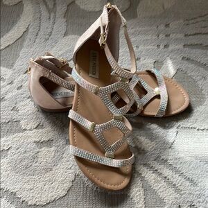 Steve Madden Tan Sandals with Rhinestone Accents